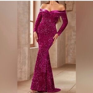 Glamorous Off-the-Shoulder Formal Dress